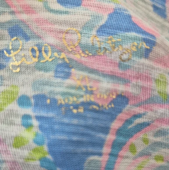 Lilly Pulitzer Gigi Tank Top In Zanzibar Blue Fish Kiss Size XL - Picture 4 of 7